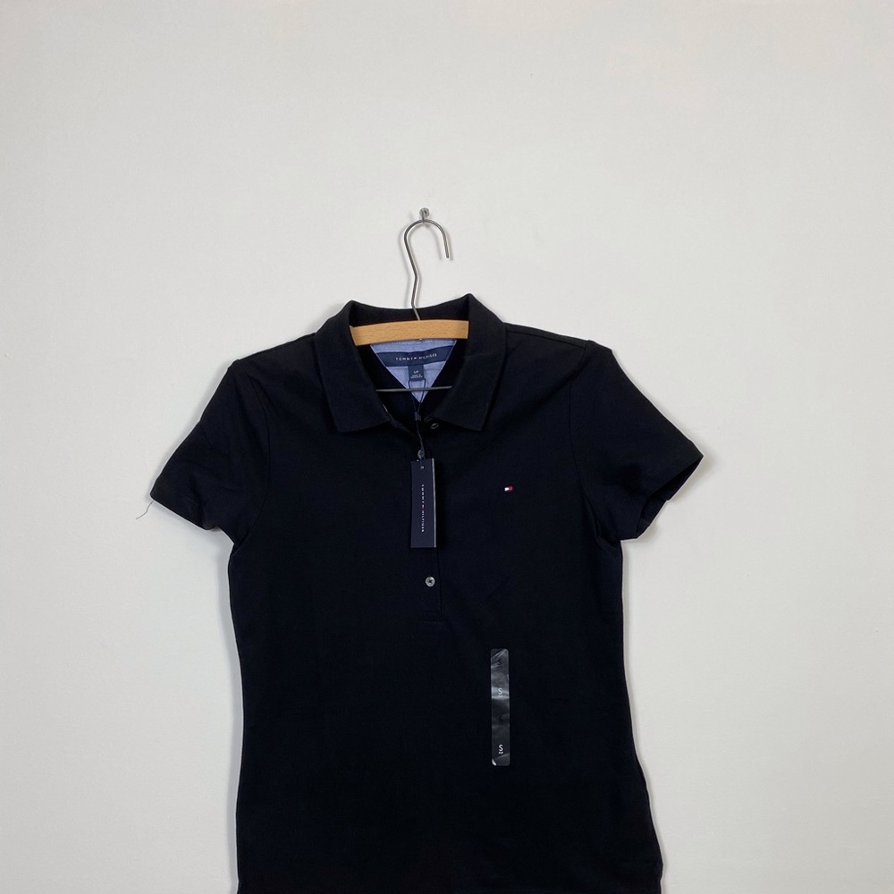 Tommy Hilfiger Short Sleeve ‘Black’  Polo Woman’s Size Small